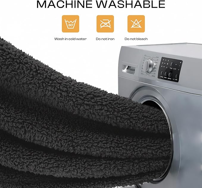1 Pack 3 Calming Blankets Fluffy Premium Fleece Pet Blanket Soft Sherpa Throw for Dog Puppy Cat Black Medium (30“x20'')