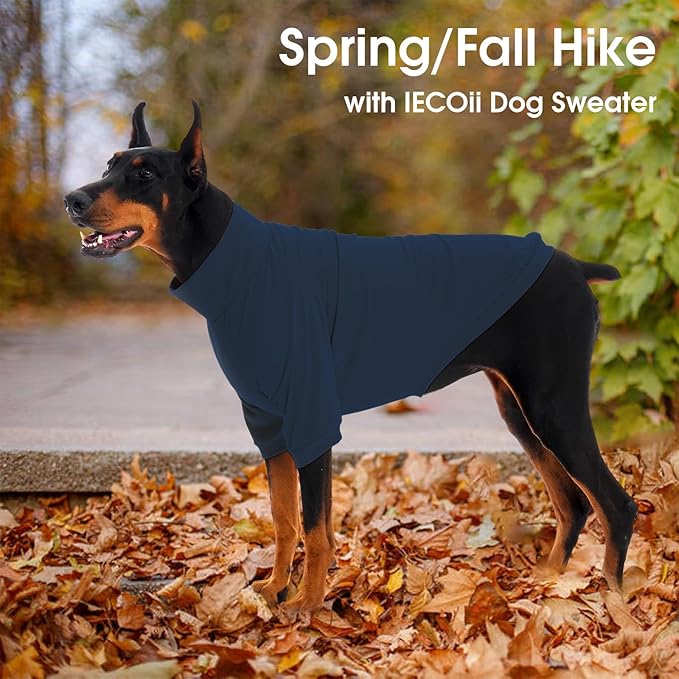 IECOii 2 Pack Dog Fleece Sweater for Small Dogs, Warm Dog Turtleneck with Stretch for Dachshund, Cozy Fall Winter Pullover Dogs Sweatshirt with Sleeve, Indoor & Outdoor Sweaters for Walking, M