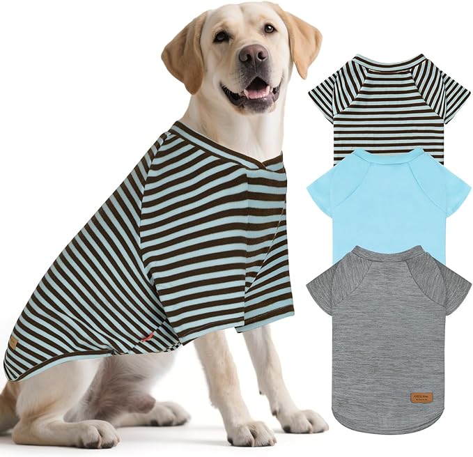 KYEESE 3Pack Dog Sweater, Soft Pet Sweatshirt Stretchy Pullover Dog Sweater for Large Dogs Boy, Lightweight Fleece Pet Shirt Clothes with Sleeves, 3XL
