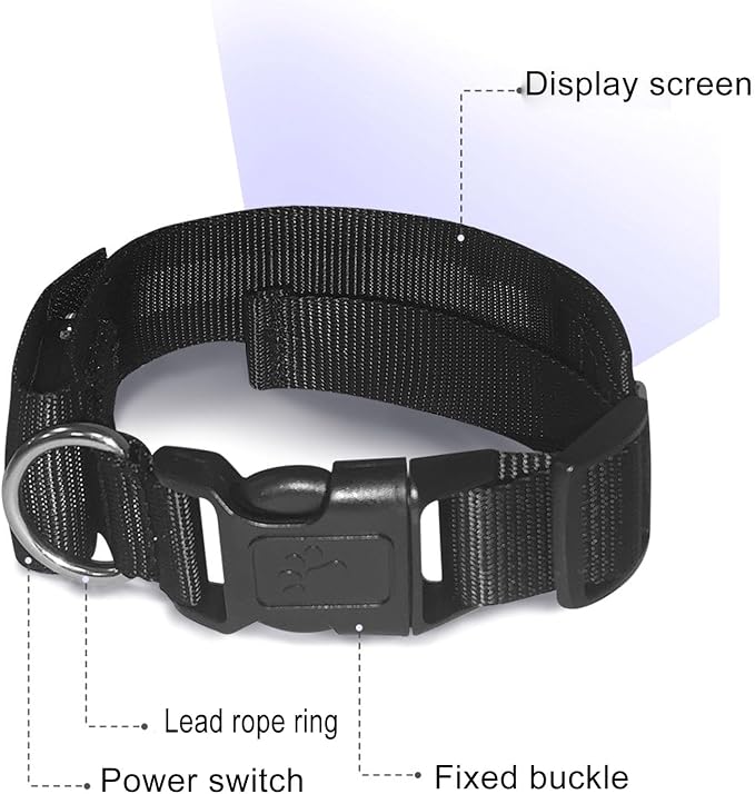 Programmable LED Collar Programmable LED Collar with Mobile Connection High Visibility Single Color Rechargeable Pet Dog Safety Basic Collars (Red)(Red)