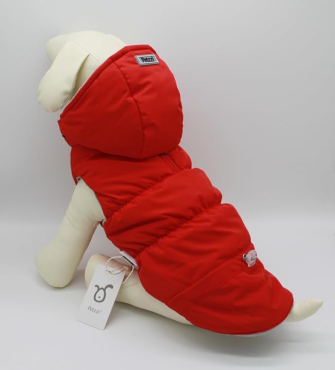 Warm Dog Coat Jacket with Detachable Hood Harness Hole Winter Coat Pet Clothes Dog Cold Weather Coats Cozy Snow Jacket Vest for Small Medium Large Dogs - Blake (Red, X-Large)