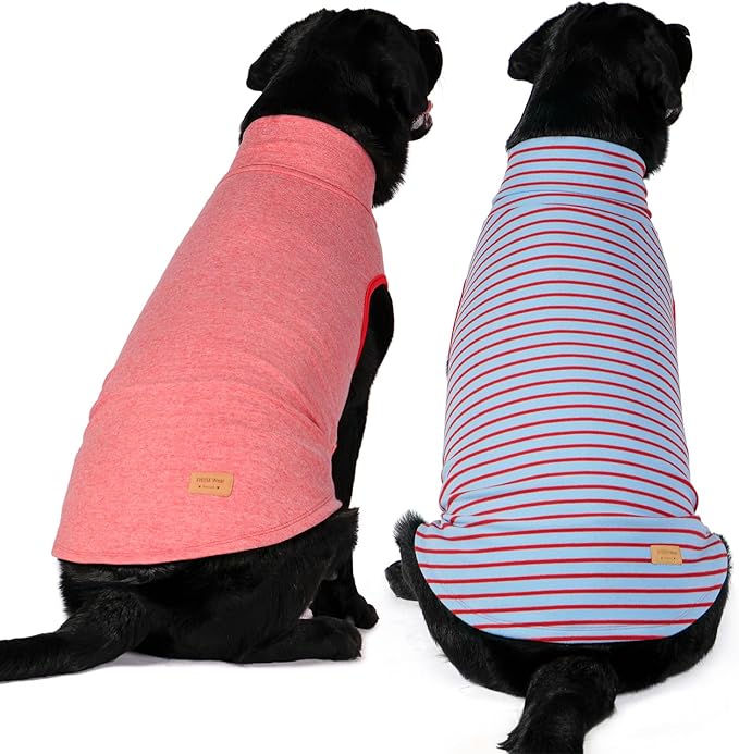 KYEESE 2Pack Dog Sweater Soft Dogs Clothes Stretchy Pets Sweatshirt Warm Pets Coats Pullover Dog Sweaters for Medium Dogs Girl Turtleneck Large Pet Sweater
