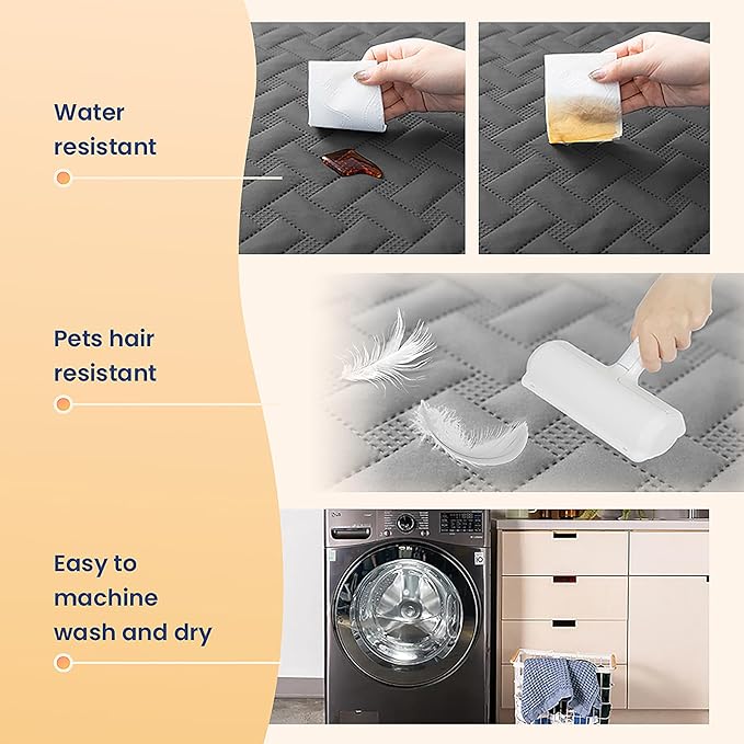 gogobunny 100% Double Sided Waterproof Dog Blanket Soft Pet Bed Cover Reversible Protect Furniture Couch Sofa Car for Puppy Cat Kids (Dark Grey/Light Grey, 40x50 Inch (Pack of 1))