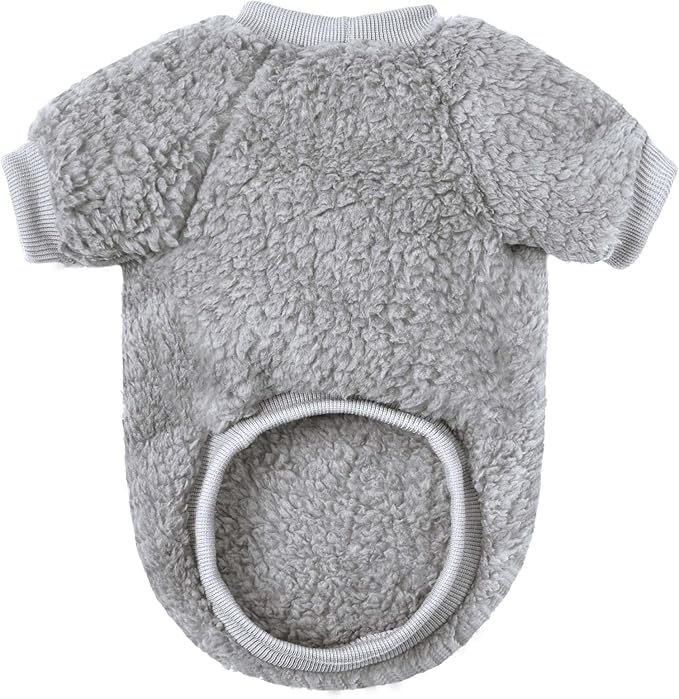 Dog Sweaters Clothes Coat for Small Dogs Boy or Girl Cat Puppy Coat Sweatshirts Soft Warm Fluffy Winter Jacket Apparels (Grey,Light Blue, Medium)