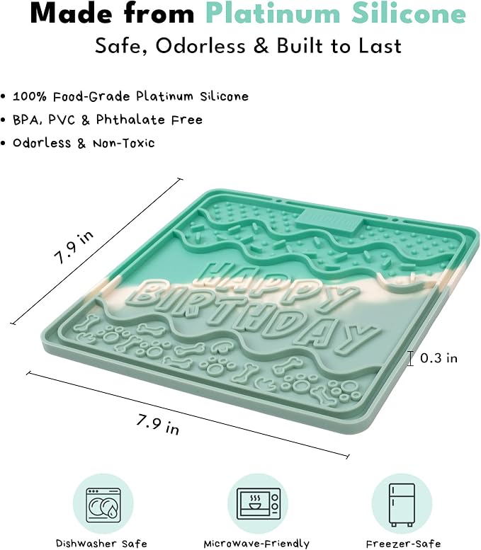 CHEWFFON Dog & Cat Lick Mat, Birthday Silicone Licky Pad, Lavender Dream