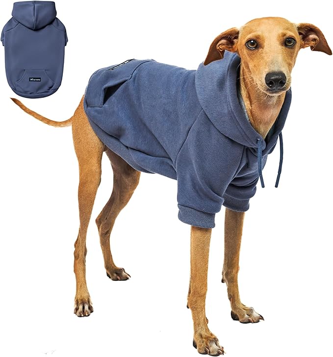 Tuff Pupper Dog Hoodie | Premium Quality Insulated Fabric | Ultra Soft Interior for Superior Comfort | Elastic Cuffs & Drawstring for Warmth | Stretch Fit Suitable for All Breeds (Blue, XXS)