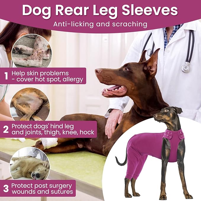 Nanaki Dog Wound Care Shirt,Dog Leg Sleeve to Stop Licking Rear Leg and Abdomen,Pet Surgery Suit Female Spay,Dogs Onesie for Surgery Female Male,Pet Surgical Recovery Suit Female Wound Heal Clothes
