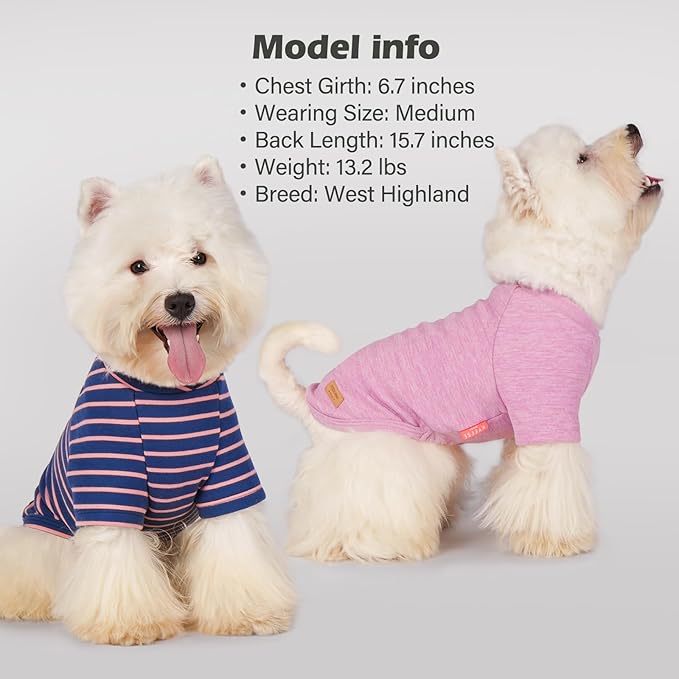 KYEESE 3Pack Dog Sweater, Soft Puppy Sweatshirt Pullover Stretchy Dog Sweater for Small Dogs Girl Boy, Lightweight Fleece Cat Shirt Pet Clothes with Sleeves, M