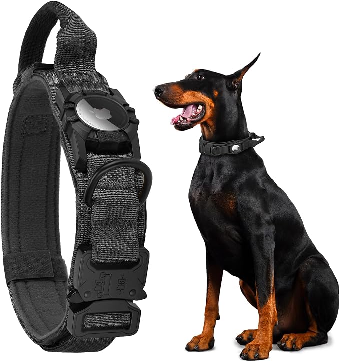 Upgraded Airtag Dog Collar Waterproof, Adjustable GPS Training Nylon