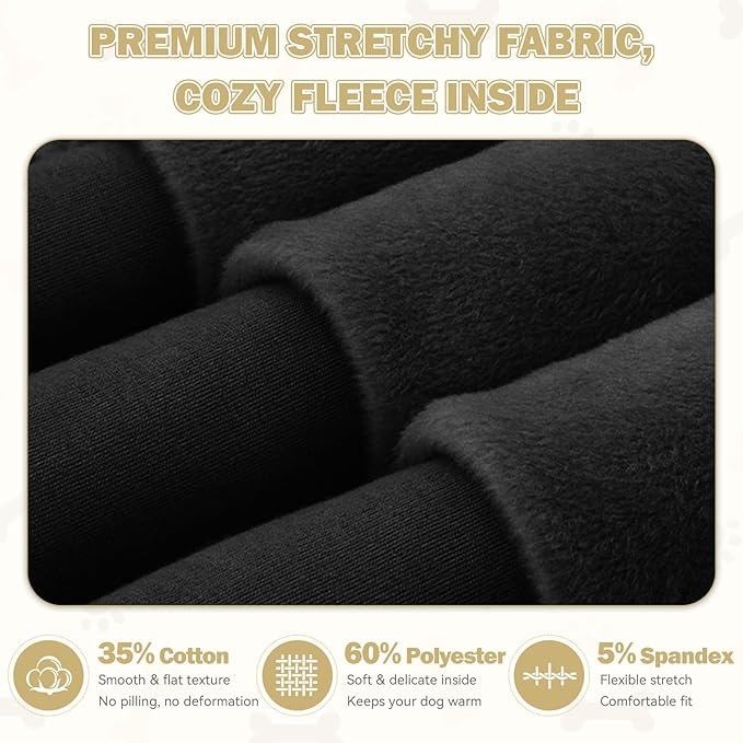4XL Dog Sweaters for Large Dogs,Dog Hoodie,Cozy Fleece Interior Sweatshirt with Hood & Pocket,Leash Hole,Pet Clothes Sweater Hoodie for Large Dogs,Black&4XL