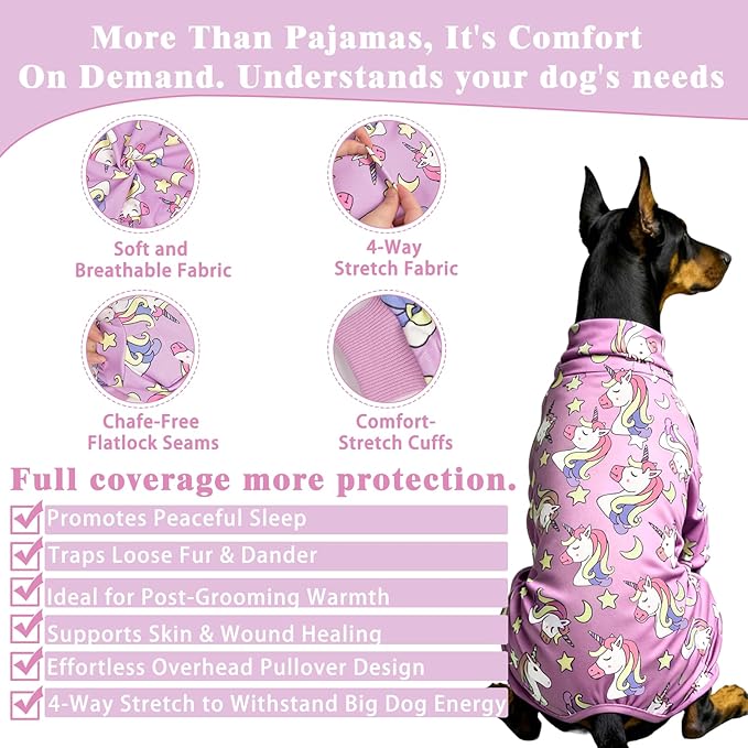 Dog Pajamas,Dog Puppy Clothes Dogs Pjs Onesies Jammies Stretchy Pjs for Pet Clothes for Small Medium Large Dogs Girl Boy Valentine's Day Outfits (XXXX-Large, 75-95lb)