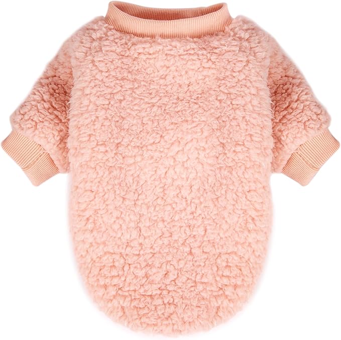 Dog Sweaters Clothes Coat for Small Dogs Boy or Girl Cat Puppy Coat Sweatshirts Soft Warm Fluffy Winter Jacket Apparels (Fuchsia,Red,Ballet Pink, Small)