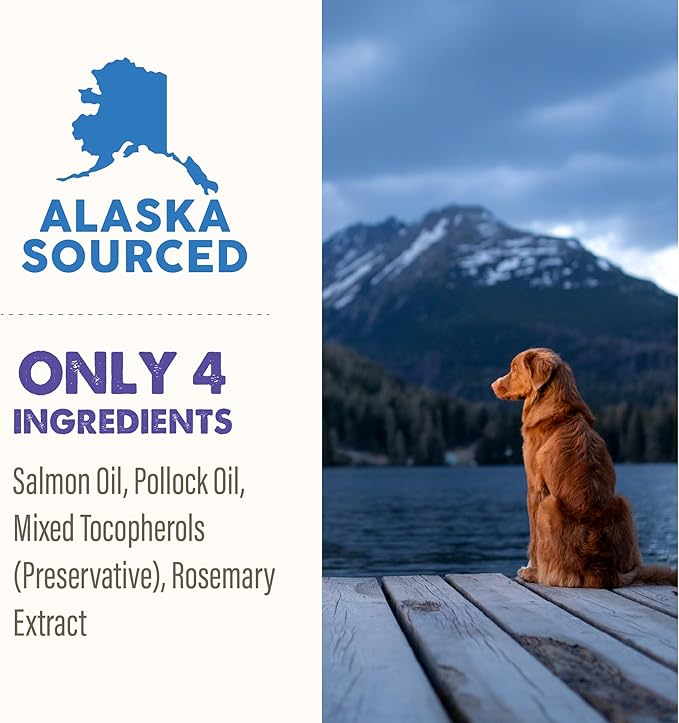 Grizzly Pet Products Omega Health Liquid Omega-3 Supplement for Dogs and Cats, 16 Ounce Bottle