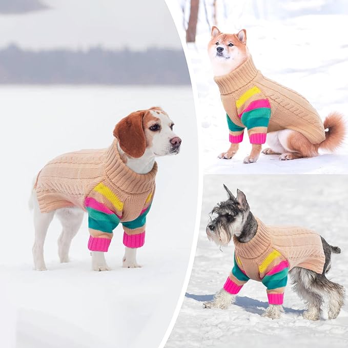 Dog Sweater Warm, Comfy Thick Sweaters for Large Size Dogs Girls Boys, Dog Christmas Sweaters Winter, Turtleneck Knit Sweater for Extra Large Dogs Boxer, Great Dane XXXL