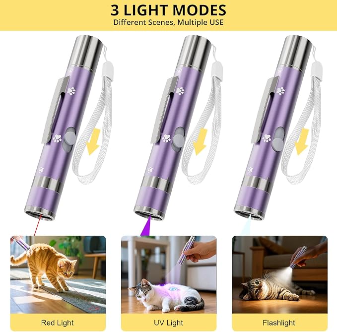Cat Toys, 2 Pcs, Rechargeable, Interactive USB Chase Toy for Cats