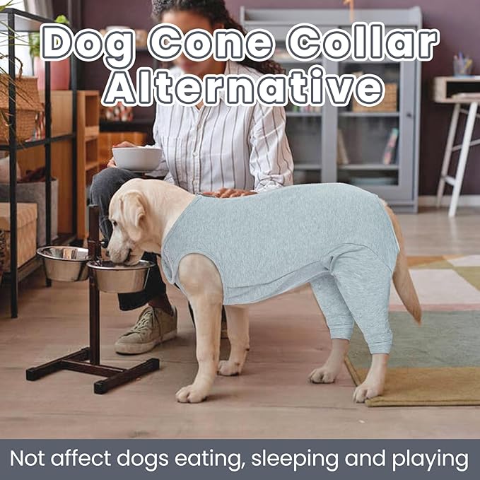 Nanaki Dog Wound Care Shirt, Dog Leg Sleeve To Stop Licking Rear Leg And Abdomen, Doggy Surgery Suit Female Spay,Doggy Onesie For Surgery Female Male, Pet Surgical Recovery Suit Pet Wound Heal Clothes
