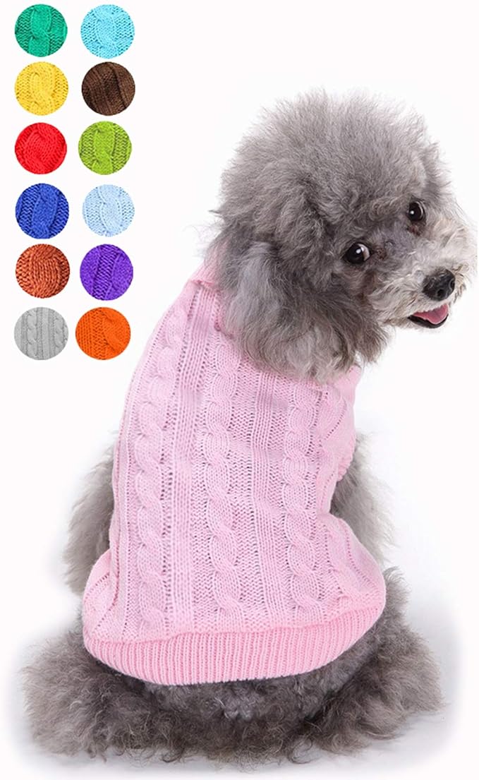 Dog Sweater, Warm Dog Sweaters for Small Dogs Medium Large Dogs, Cute Winter Classic Turtleneck Pet Sweater Cat Sweater Dog Clothes Coat Dog Christmas Sweaters for Girls Boys Dog Puppy Cat