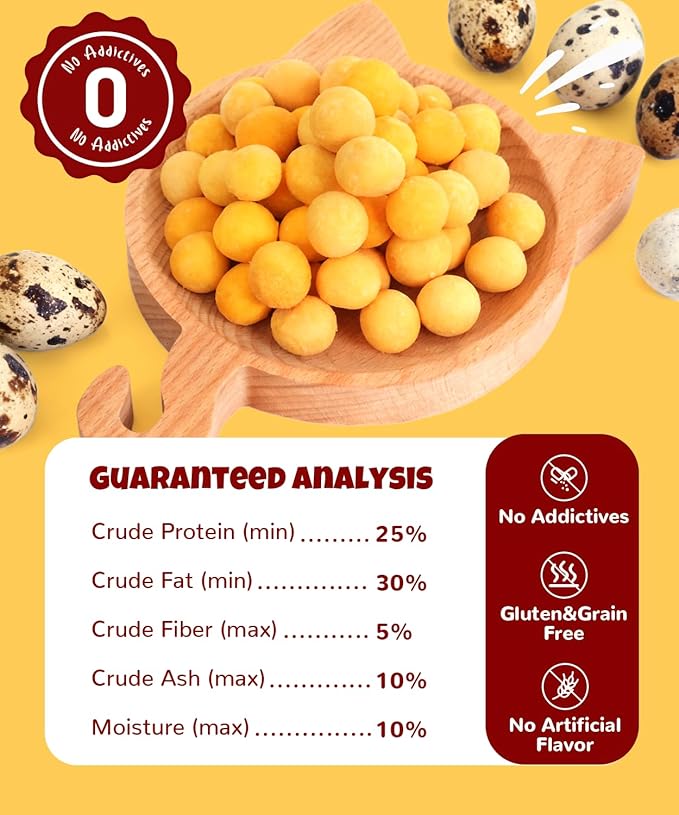LILSNOOTS Freeze Dried Quail Egg Yolk 11.3 oz Single Ingredient Pet Treats for Dogs, Cats, Healthy Freeze-Dried Pet Food Grain&Gluten&Rawhide Free No Additives Training Treats