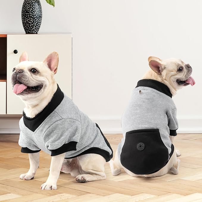 KOOLTAIL Dog Hoodie with Leash Hole，Cozy Fleece Turtleneck Winter Fall Warm Dog Clothes Sweater Sweatshirtfor Small to Medium Soft Winter Hoodie with Pocket for Easy Potty Break Access