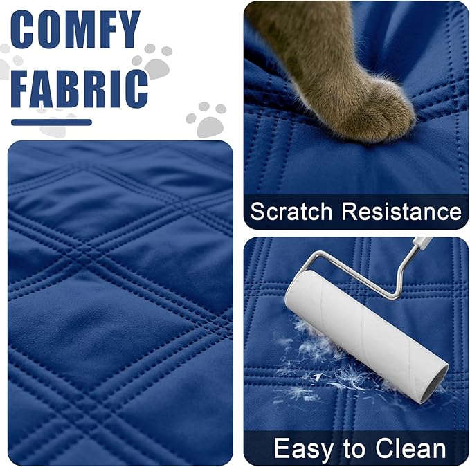 Smiry Waterproof Dog Bed Cover Blanket 30x53, Soft Reversible Pet Blanket, Washable Leakproof Cats Dogs Couch Cover for Sofa, Couch, Furniture, Lattice, Navy/Navy