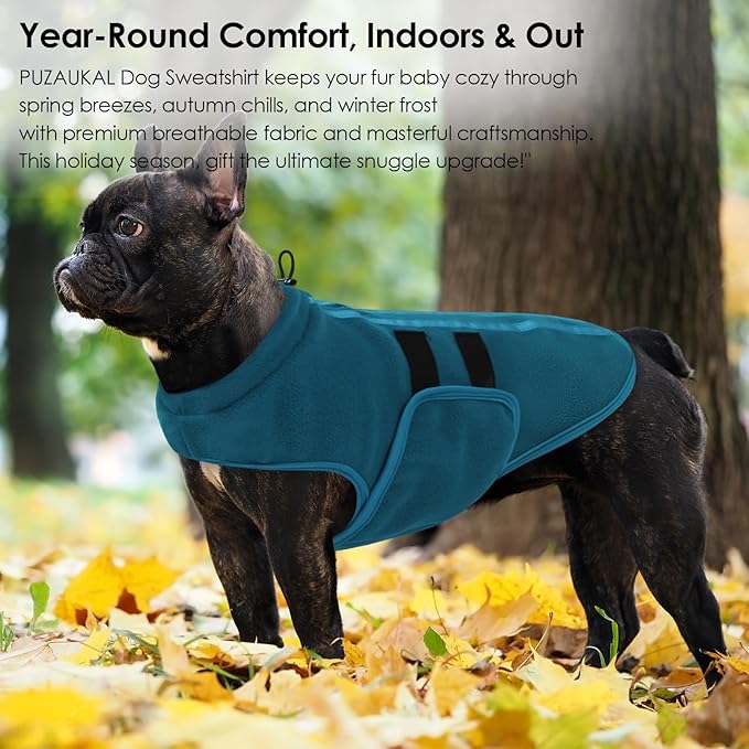 Dog Sweater,Adjustable Dog Sweaters for Small, Medium and Large Dogs Boys Girls, Dachshund Chihuahua Fleece Dogs Sweater(Peacock Blue,XL)