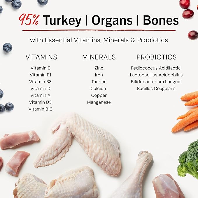 Stella & Chewy's Freeze-Dried Raw Tantalizing Turkey Meal Mixers- Dog Food Topper and Mixer - Made with 95% Cage-Free Turkey, Organs & Bone - Perfect for Picky Eaters - Grain-Free - 18 oz