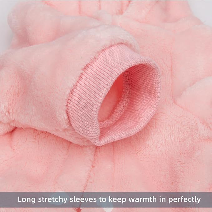 FabriCastle Dog Hoodie Sweater for Small Dogs Boy and Girl, Dog Clothes XS XXS Puppy Sweatshirt, Pet Outfit, Cat Clothing Super Soft Warm Snap On Closure (Pink, X-Large)