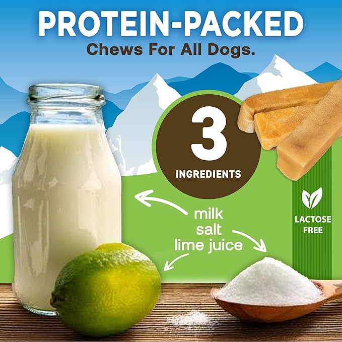EcoKind Premium Gold Yak Cheese Himalayan Dog Chews, Dog Treats Large Breed, All Natural, High Protein, for Aggressive Chewers, Large - 8+ Chews (2 lb)