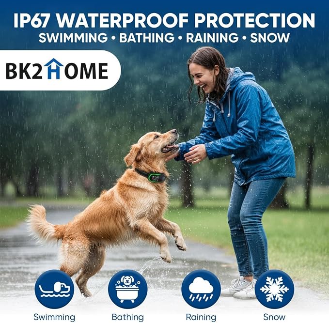 Smart Anti Bark Collar for Dogs | Rechargeable Dog Collar IP67 Waterproof with 5 Adjustable Sensitivity Levels | 3-in-1 Training Modes for All Dog Sizes with Dog tag| Stop Barking Instantly