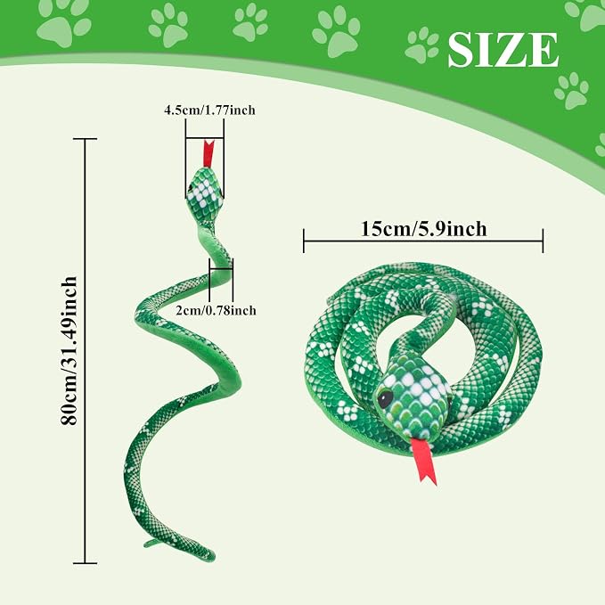 Andiker Catnip Toy, 31.5 inches Stuff Snake Interactive Snake Toy for Cats to Chew and Scrab (Orange)