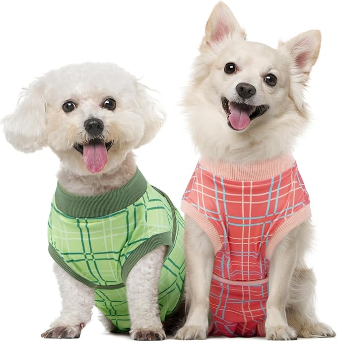 Kuoser Dog Recovery Suit for Female Male Dogs, Post-Surgery Bodysuit for Spay Neuter, Dog Onesie After Surgery, Anti-Licking Pet Surgical Recovery Suit, Pink S