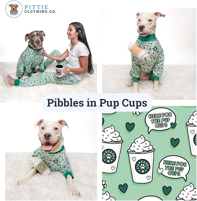 Pittie Clothing Pit Bull Dog Pajamas – Full Coverage Dog Onesie, Soft Pajama Outfit for Medium, Large, XL & XXL Breeds