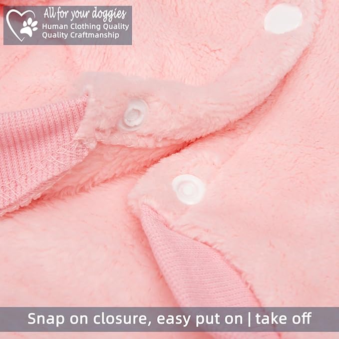 FabriCastle Dog Hoodie Sweater for Small Dogs Boy and Girl, Dog Clothes XS XXS Puppy Sweatshirt, Pet Outfit, Cat Clothing Super Soft Warm Snap On Closure (Pink, XX-Small)