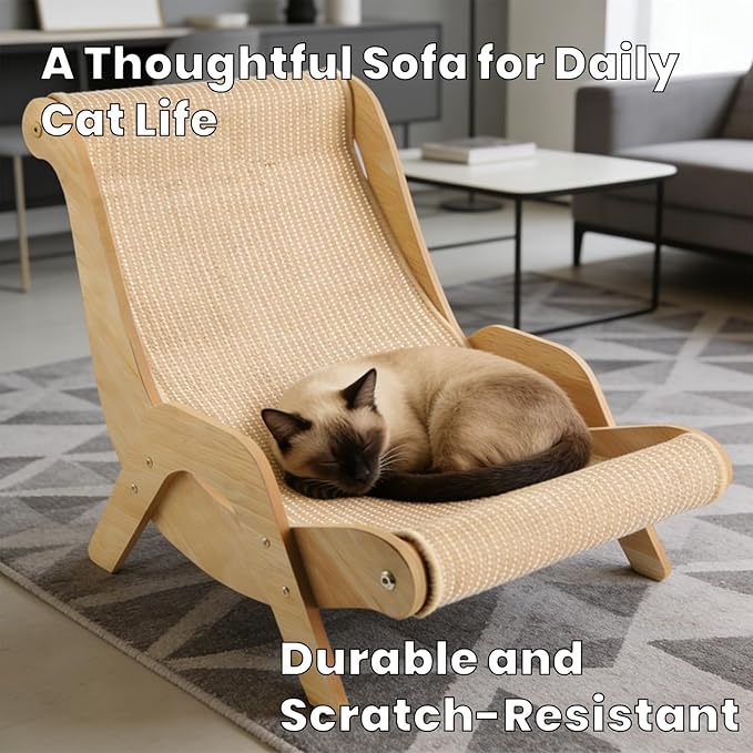2026 Upgrade Cat Recliner Scraper Board, 23.6" Large 2 in 1 Cat Scratch Board, Anti-Scratch Cat Sisal Chair for Indoor Cats Hammock, Wear-Resistant Scratching Pad Lounges (C, Medium for Within 22IB)