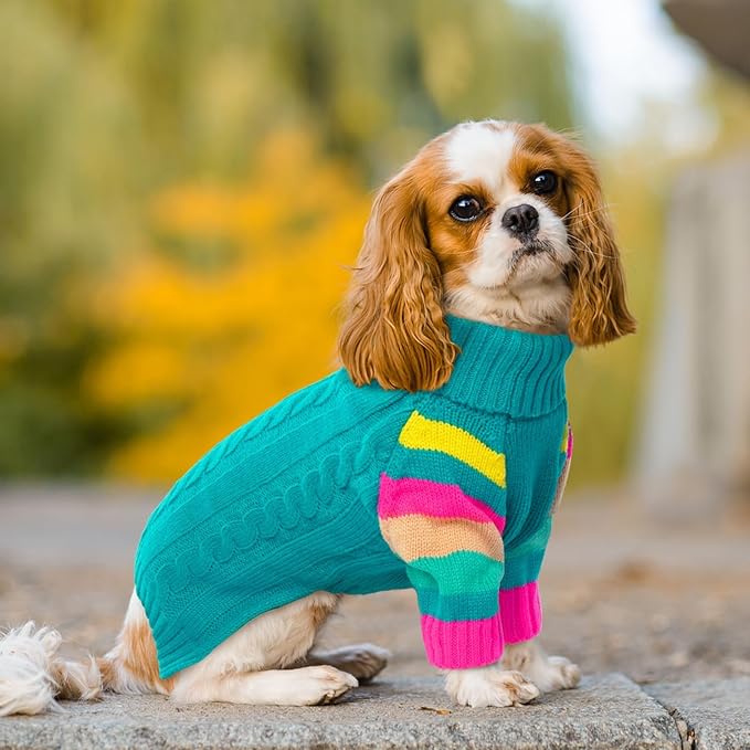 Sweaters for Large Size Dogs Winter, Turtleneck Extra Large Dog Sweater for Dogs Male Female, Thick Warm Christmas Dog Cold Sweater, Sweaters for Doggie Doberman, German Shepard (Green XXXL)