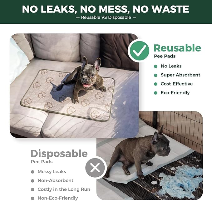 FXW Washable Pee Pads for Dogs, Leak-Proof & Non-Slip, Specifically Designed for Whelping Box, 32" Round, Khaki, 1 Pack