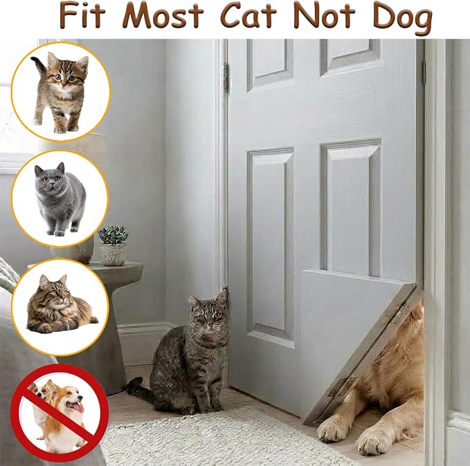 Cat Door Interior Door Hinges Cat Door Corner Hinge Kit Clears the Floor-L | Indoor Cat Door Fits Hollow Doors and Solid Core Cat Doors Easy DIY Install Without Striking the Floor Functional