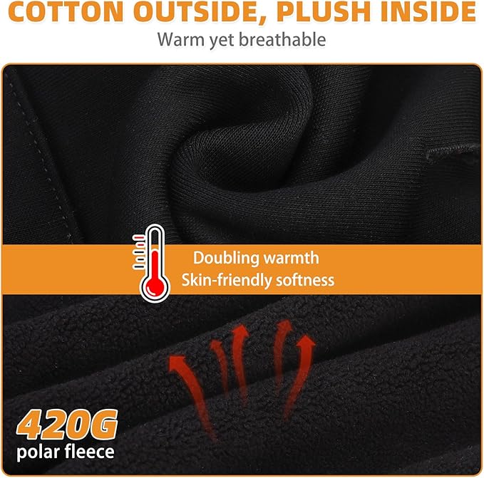 KOOLTAIL Dog Hoodie with Leash Hole & D-Ring, Thick Fleece-lined Winter Fall Warm Dog Clothes Cold Weather Coats, Soft Pet Sweater Sweatshirt for Small Medium Large Sized Dogs Puppy Boys Girls,Black M