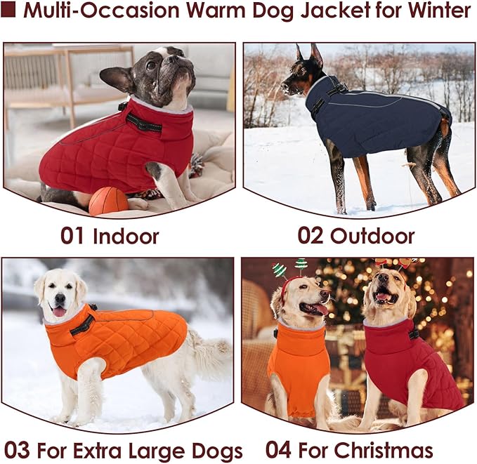 AOFITEE Small Dog Winter Coat, Waterproof Dog Winter Jacket with Zipper & Fleece Collar, Reflective Dogs Puffer Jacket, Small Pet Snow Coat Snowsuit for Yorkshire, West Highland