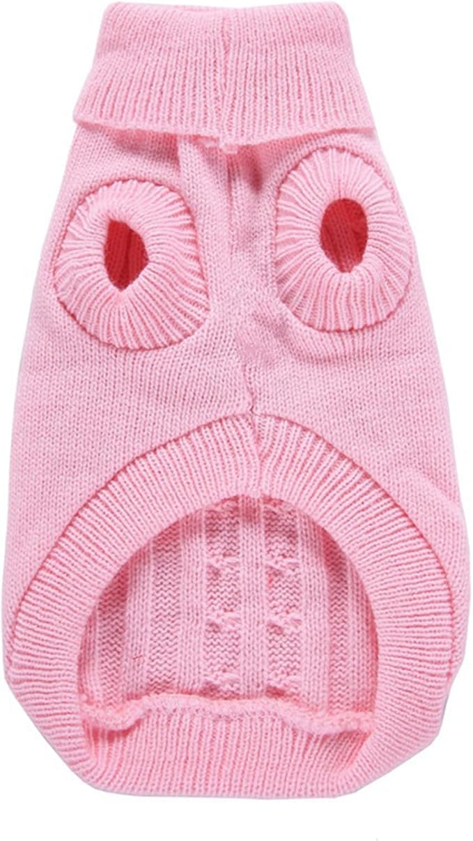 CHBORCHICEN Small Dog Sweaters Knitted Pet Cat Warm Dog Sweatshirt Winter Clothes Kitten Puppy Sweater (XX-Small, Pink)