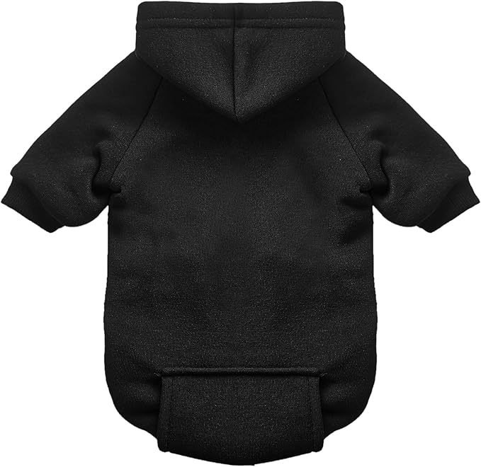 Jecikelon Winter Dog Hoodie Sweatshirts with Pockets Warm Dog Clothes for Small Dogs Chihuahua Coat Clothing Puppy Cat Custume (Black, Medium)