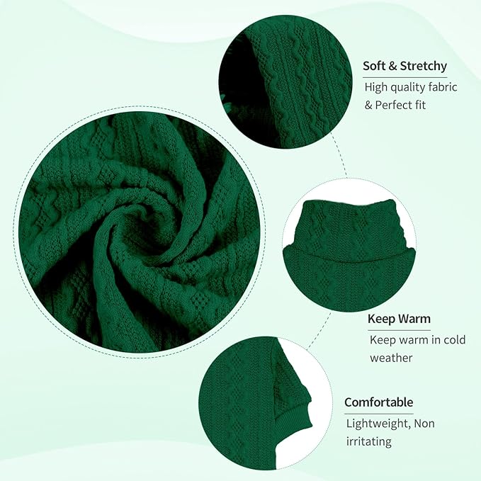 Dog Sweater Turtleneck Knitted Pet Clothes Solid Color Puppy Sweater Warm Dog Sweaters for Small Dogs(Green&S)