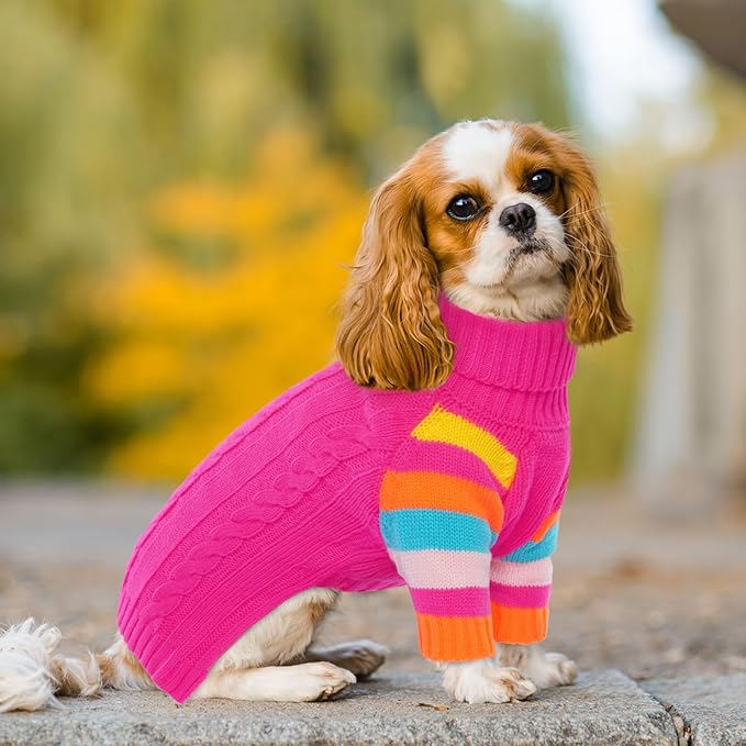 Dog Sweater Warm, Comfy Thick Sweaters for Large Size Dogs Girls Boys, Dog Christmas Sweaters Winter, Turtleneck Knit Sweater for Extra Large Dogs Boxer, Great Dane (Rosered XXXXL)