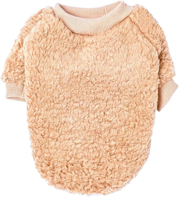 Dog Sweaters Clothes Coat for Small Dogs Boy or Girl Cat Puppy Coat Sweatshirts Soft Warm Fluffy Winter Jacket Apparels (Angel Pink,Beige, Medium)