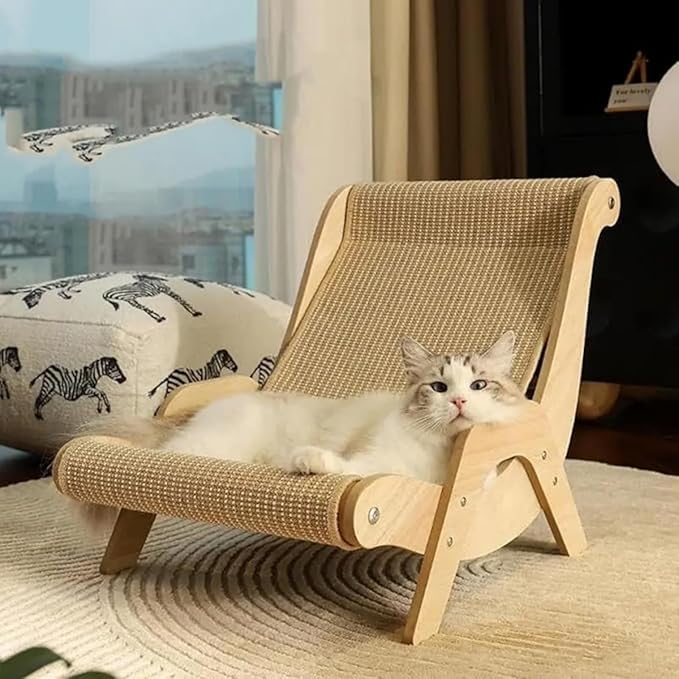 2026 Upgrade Cat Recliner Scraper Board, 23.6" Large 2 in 1 Cat Scratch Board, Anti-Scratch Cat Sisal Chair for Indoor Cats Hammock, Wear-Resistant Scratching Pad Lounges (A, Large for Within 33IB)
