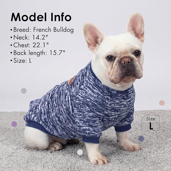 3 Pack Dog Sweaters for Small Dogs Girl Boy Winter Fleece Clothes Warm Soft Dog Sweatshirt Outfit for Dogs Cats Pet Apparel (Navy Blue, XX-Small)