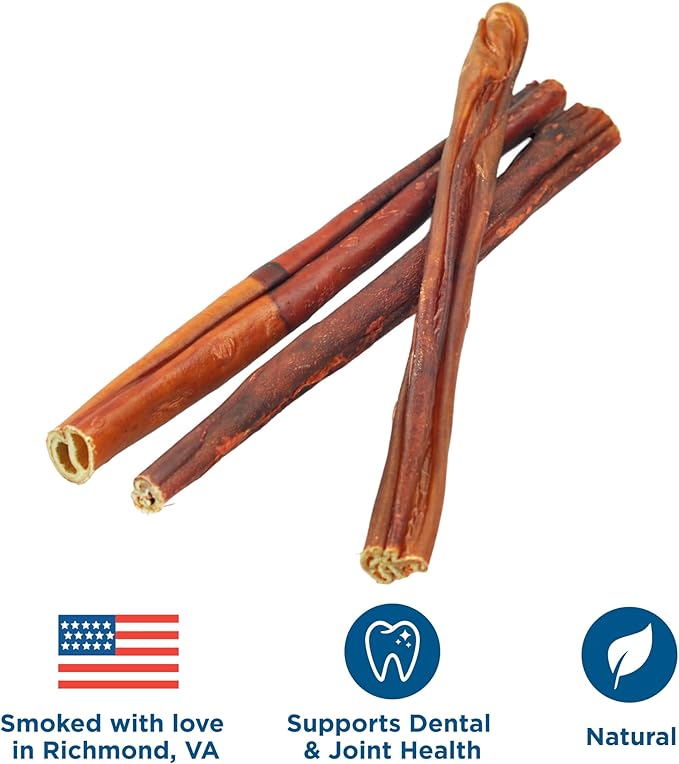 Best Bully Sticks Smoked Bully Sticks with Collagen for Dogs - 10-12 Inch, 10 Count (Pack of 1) - Natural, Grain Free Dog Chews - Large, Long-Lasting Treats for Aggressive Chewers