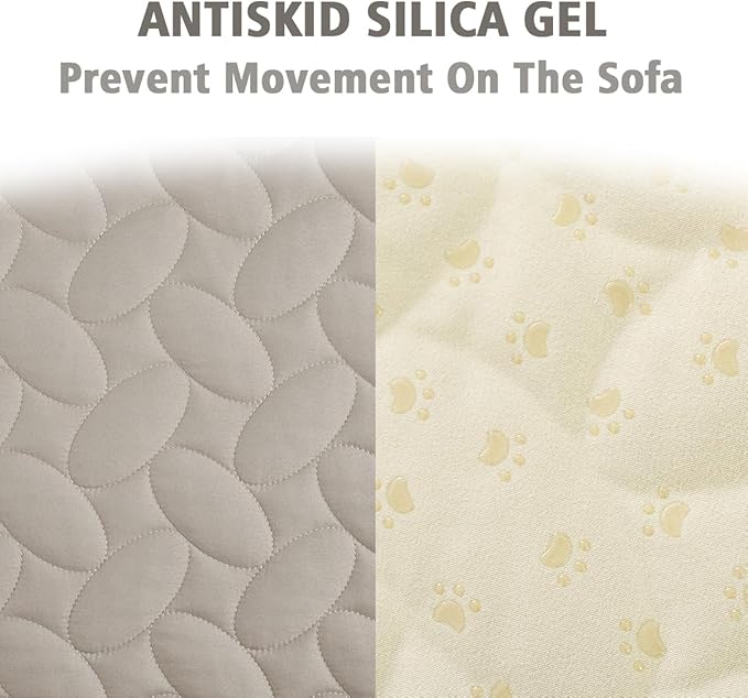 Ameritex Waterproof Pet Bed Cover Anti-Slip Dog Bed Blanket for Sofa and Furniture Waterproof New Pattern Design (Khaki, 30x70 Inch (Pack of 1))
