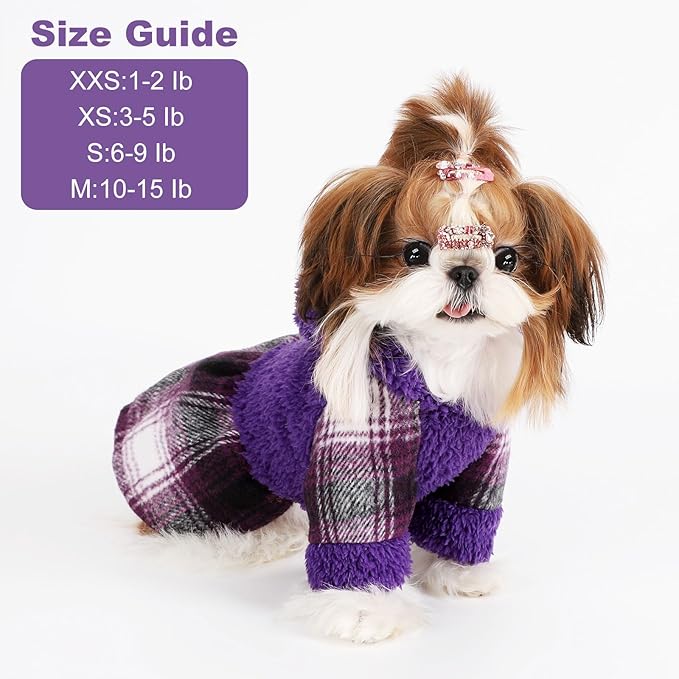 Dog Sweater Puppy Clothes for Small Dogs Boy Girl Pet Hoodies for Dogs Cold Weather Doggie Coats Fall Doggy Sweatshirt for Chihuahua Yorkie Cat Outfits (Purple, X-Small)