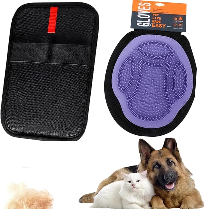 2PC Pet Hair Removal Glove for Cats & Dogs | Electrostatic Pet Hair Removal Glove | Magic Brush Pet Hair Remover Tool | Efficient Grooming Gloves for Pet Hair, Furniture Clothes Couch Carpet Car Seat